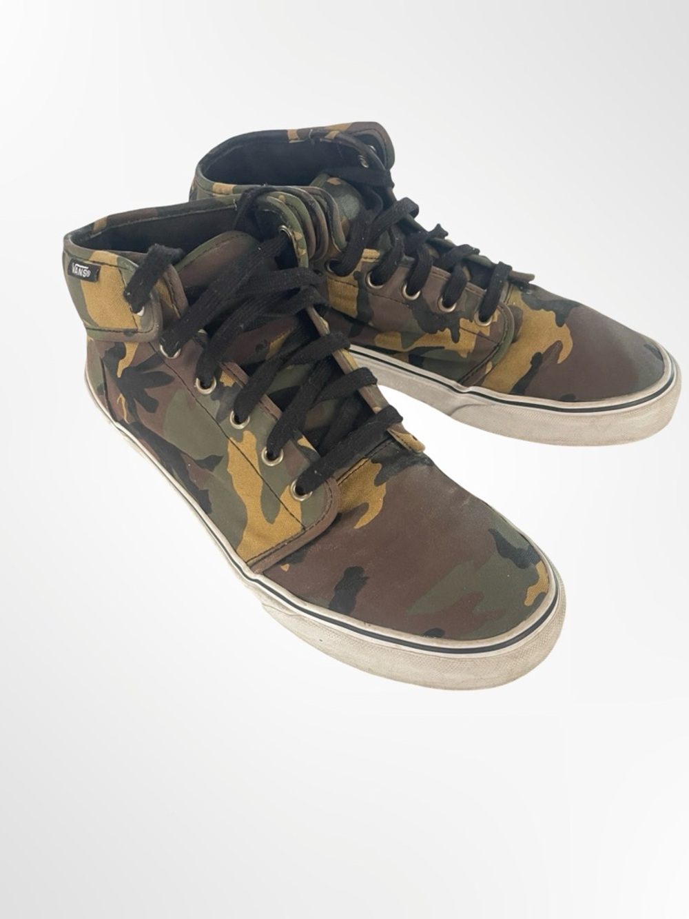 Vans Men's High-Top Sneakers - Green Camo in size 10